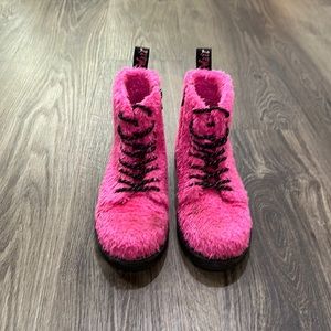 Girls Dr. Martens Pink Tinsel Fur